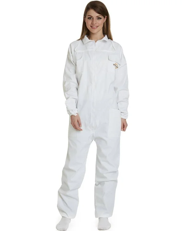 Natural Apiary Apiarist Beekeeping Suit - Polycotton - Non-Flammable Fencing Veil - Backyard Beekeeper White - 3XL