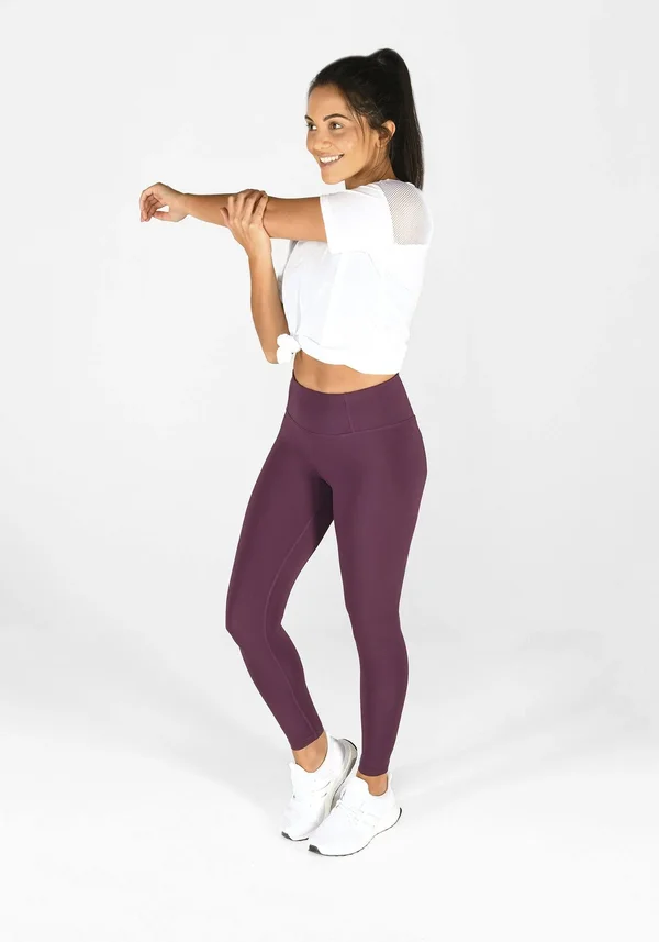 Love Leggings Purple Sports Leggings - Opaque - High-Waisted, Lightweight, Shape Retention Full-Length Focus Gym Leggings in Mulb