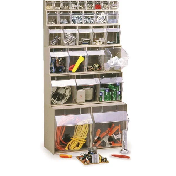 Quantum Storage Tip-Out Bin System, Beige, 6.62x22 L x 23.62x22 W x 8.12x22 H