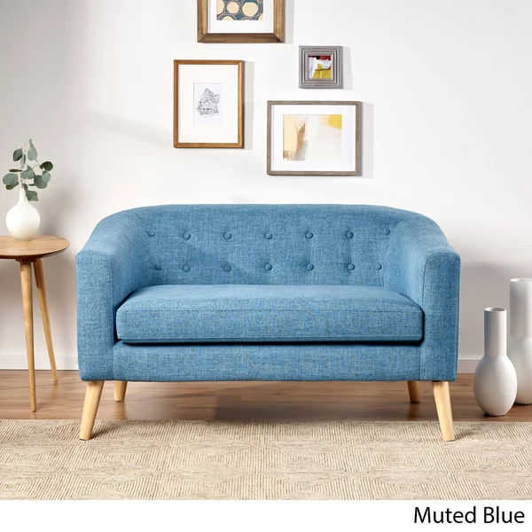 Bridie Mid-Century Fabric Loveseat by Christopher Knight Home (muted Purple)