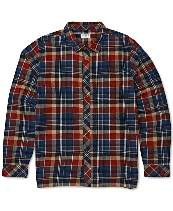 Billabong Coastline Flannel Shirt - Men's Dark Blue - L