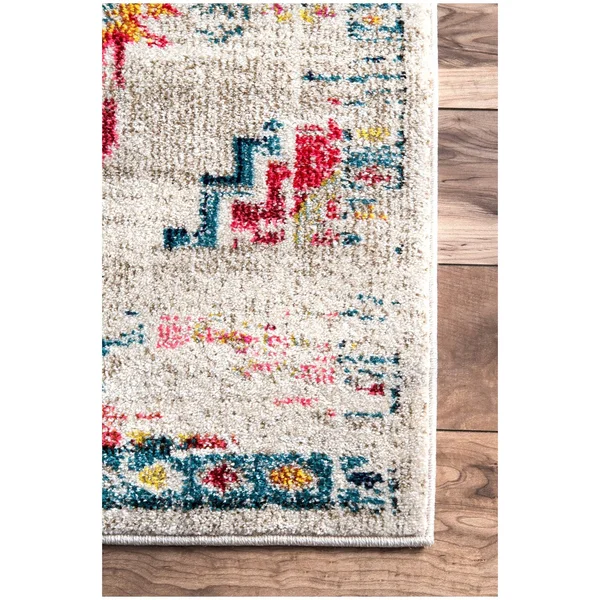 nuLOOM Gabbeh Fading Floral Area Rug - 8& x 10&, Ivory