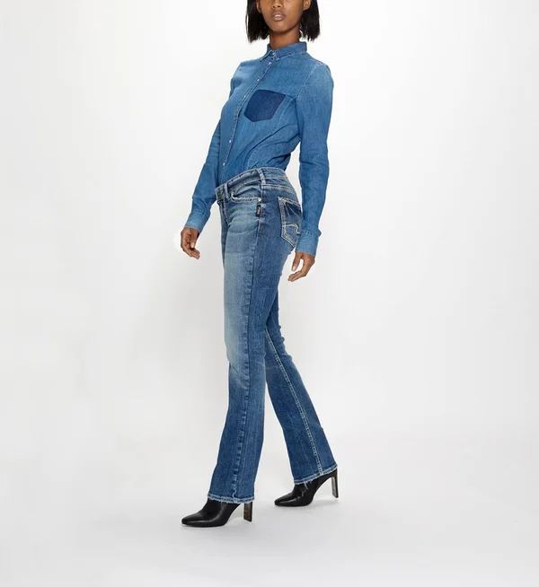 Silver Jeans Co. Women's Suki Mid Rise Slim Bootcut Jeans