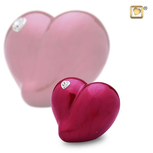Loveheart Pearl White Keepsake Cremation Urn