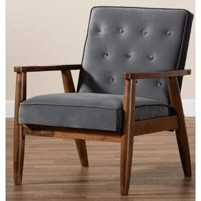 Dehn 27.36x22 Wide Tufted Polyester Armchair George Oliver Fabric: Gray