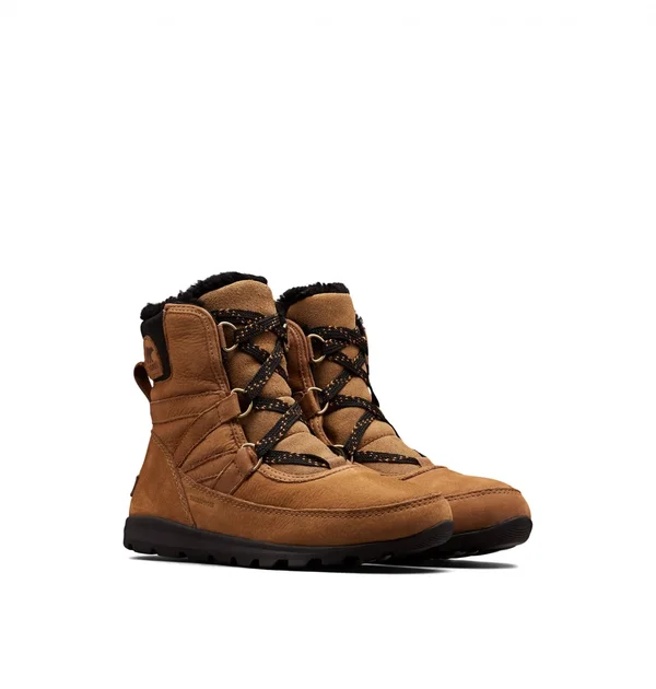 Sorel Whitney Short Lace Premium Brown - Womens Waterproof Winter Boots, Size US 5.5 - Color Camel Brown