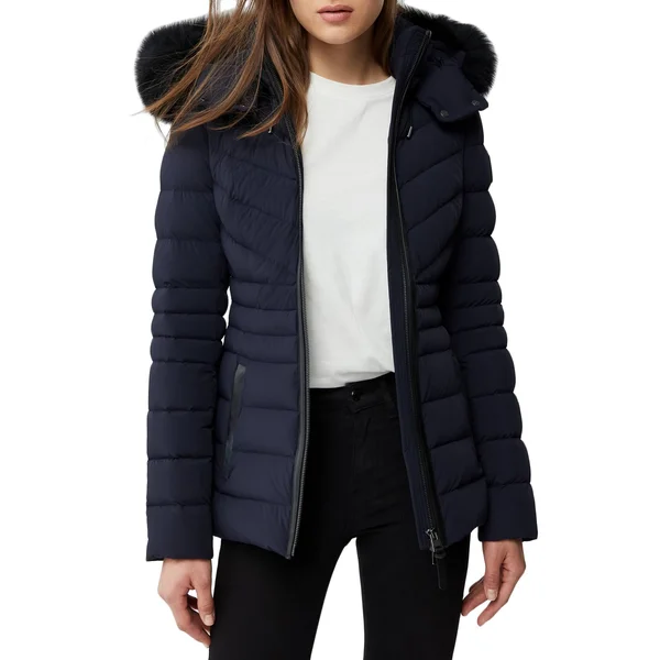 Mackage Patsy Lightweight Down Jacket - Color Navy, Size Large