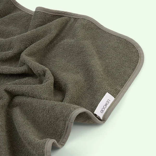 Liewood Albert Hooded Towel Dino/Faune - Kids - Towels and Capes, Green, 70 x 70 cm