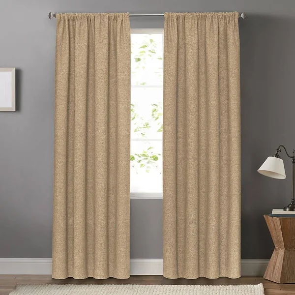 Sonoma Goods for Life Blackout 1-Panel Dynasty Window Curtain, Dark Beige, 50X95