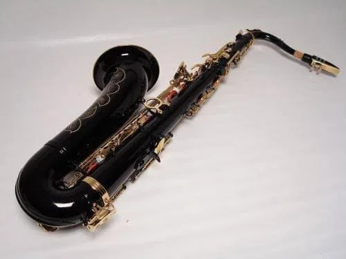 Professional Black Gold Tenor Saxophone, 33.5 x 14.0 x 9.0 inches