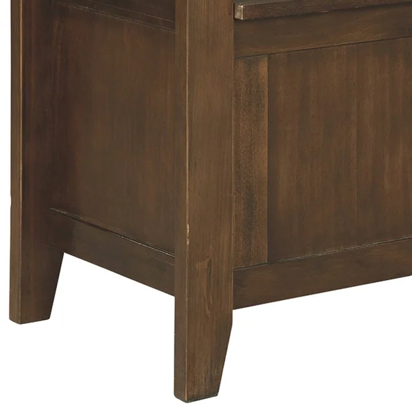 Benzara Transitional Style Wooden Bench with Lift Top SEAT, Brown, 17 x 46 x 26.88 in