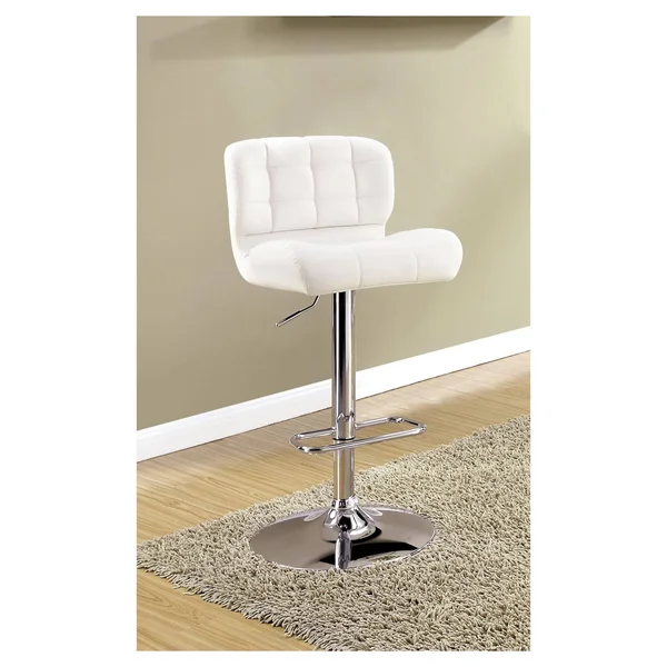 Riley Adjustable Leatherette Barstool White - miBasics