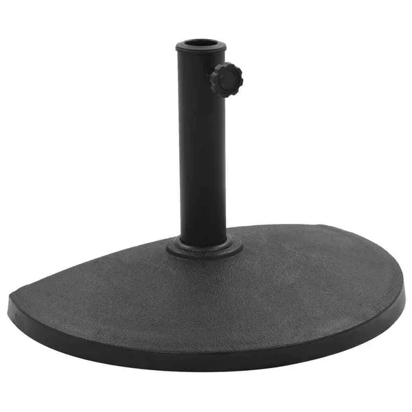 vidaXL Parasol Base Half Round Polyresin 19.8 lbs Black, 45198