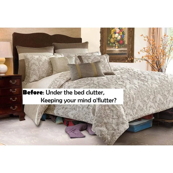 Harmony Lane Classic Tailored Bed Skirt with 18 Drop, King, Bone
