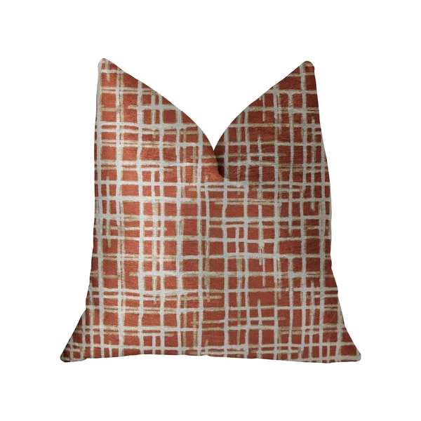 Plutus Spiced Fields Orange and Beige Luxury Throw Pillow 26x22L x26x22W