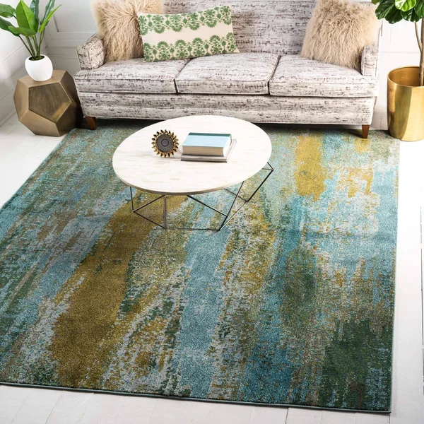 Lilly Jardin Rug 7x10, Turquoise
