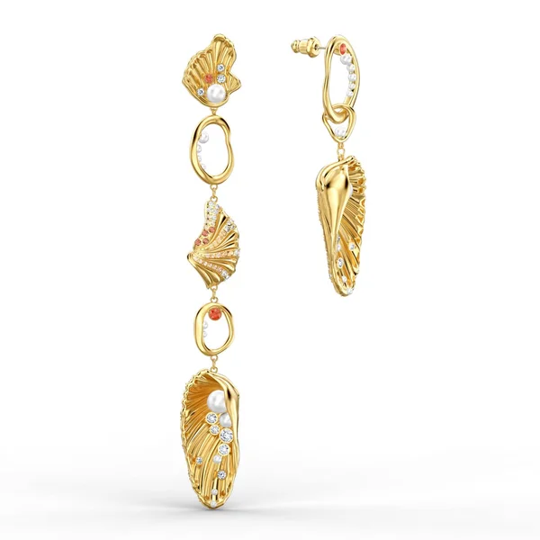 Swarovski Shell Gold Statement Earrings