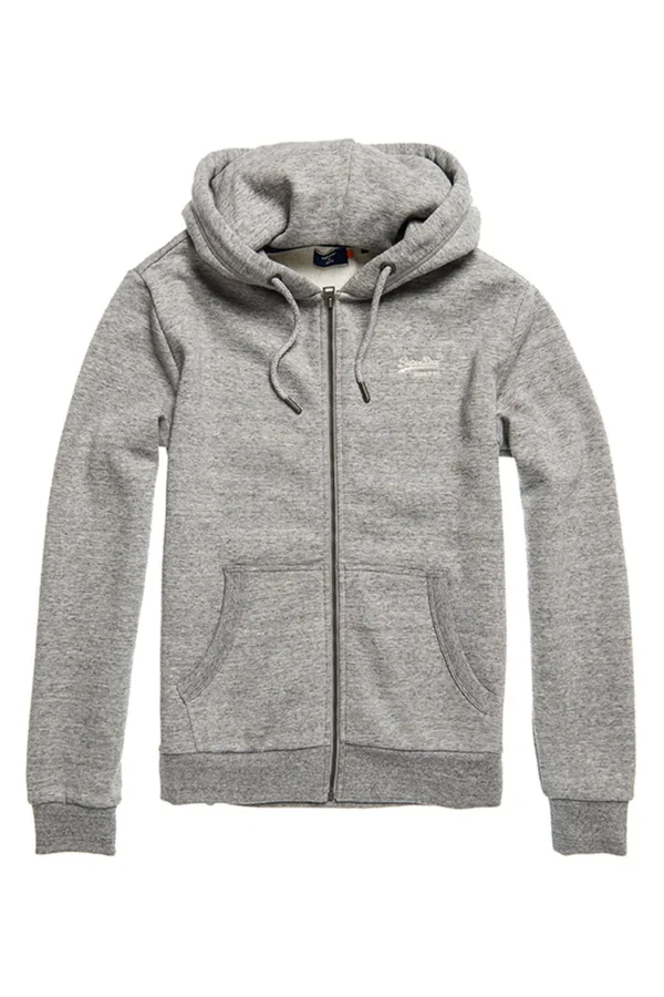 Mens Superdry Orange Label Classic Zip Hoodie - Grey