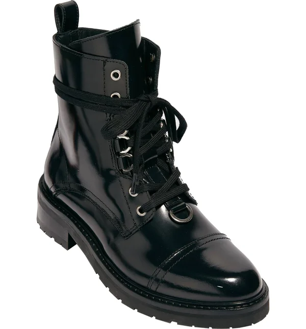 AllSaints Lira Hiker Boot, Size 6Us in White Leather at Nordstrom