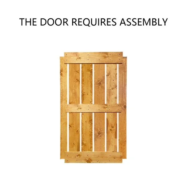 CALHOME Stained Midbar Double DIY Barn Door w/ Hardware Kit - Red Walnut - 72 x 84