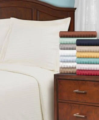 Egyptian Cotton 650 Thread Count Stripe Duvet Cover Set Full/Queen-Grey