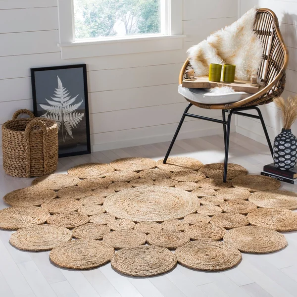 Safavieh Handmade Natural Fiber Azelia Country Jute Rug (6& x 6& Round - Black)