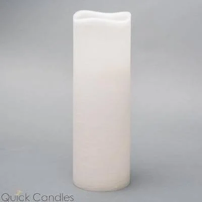 Richland 4 inch x 12 inch Large LED Pillar Candle with Wavy Top - Set of 6 inch