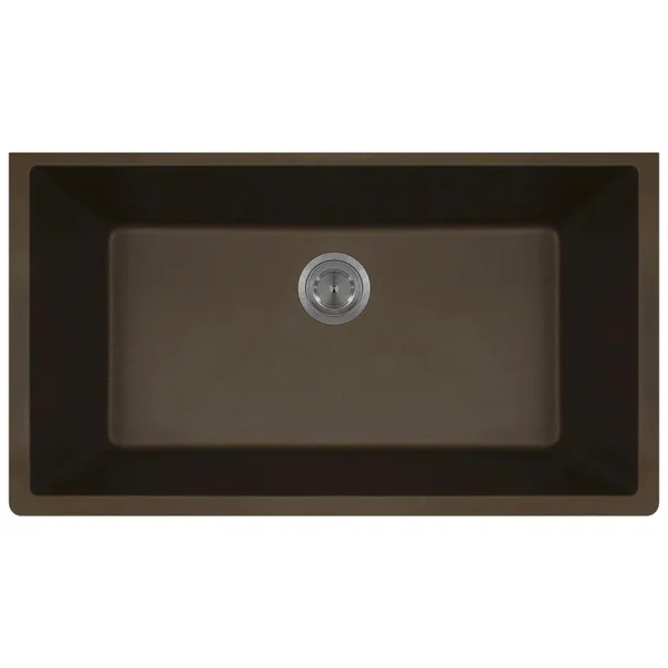 Mr Direct T848 Topmount Large Single Bowl Kitchen Sink, Mocha, Colored STRAINER