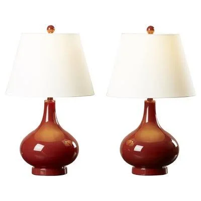 Brayden Studio Heater 24x22 Table Lamp Finish: Chinese Red