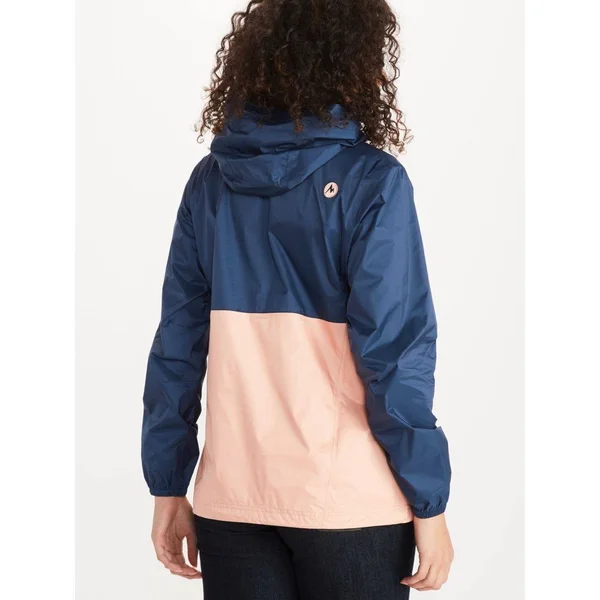 Marmot Women's PreCip Eco Anorak - XL - Arctic Navy, Pink Lemonade