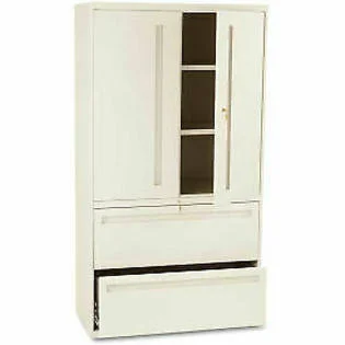HON 700 Series Lateral File w/Storage Cabinet, 36W x 19-1/4d, Putty