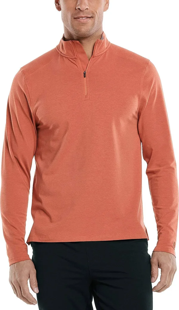 Coolibar Men's Sonora Quarter-Zip - Shirts for Men, Red, Large