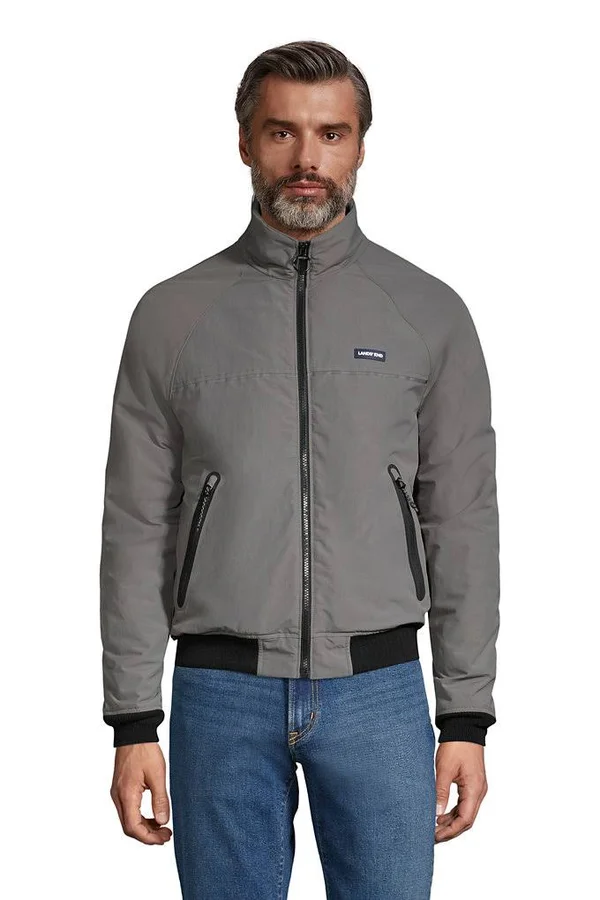 Men's Tall Classic Fit Arctic Gray Squall Jacket - Lands& End - Gray - M