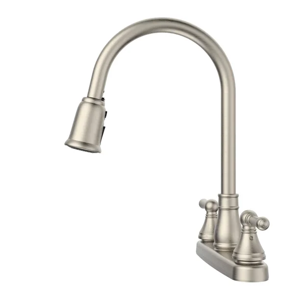 Belanger EBE78WBN2 Non-Metallic Two-Handle Pull-Down Kitchen Faucet - Brushed Nickel