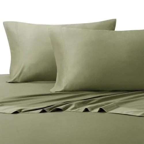 Soft Bamboo Cotton Blend Sheets Deep Pockets- Full - Sage, Green