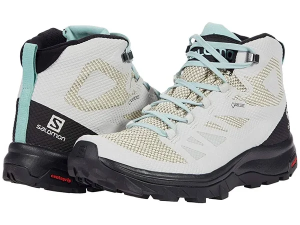 Salomon Outline Mid Gore-Tex Hiking Boot Women's - Lunar Rock, 9