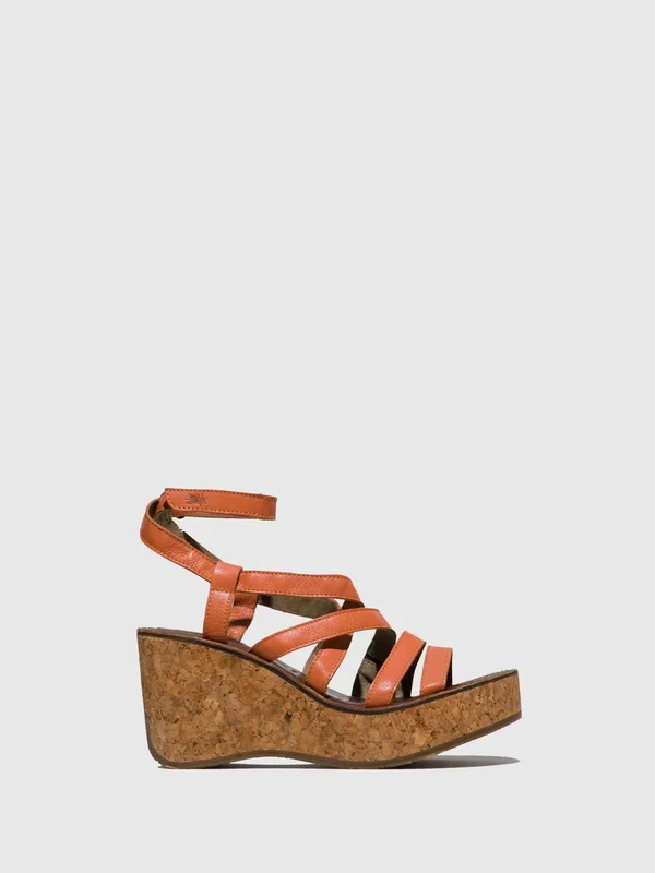 Fly London Bime Leather Wedge Sandal, White, 38
