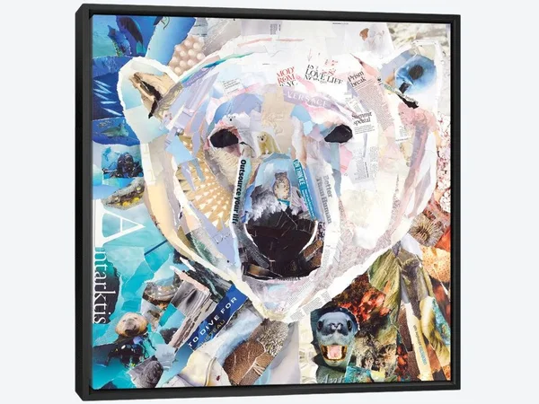 Framed Canvas Art - Polar Bear by James Grey ( Animal Art > Wildlife > Bears > Polar Bears art)
