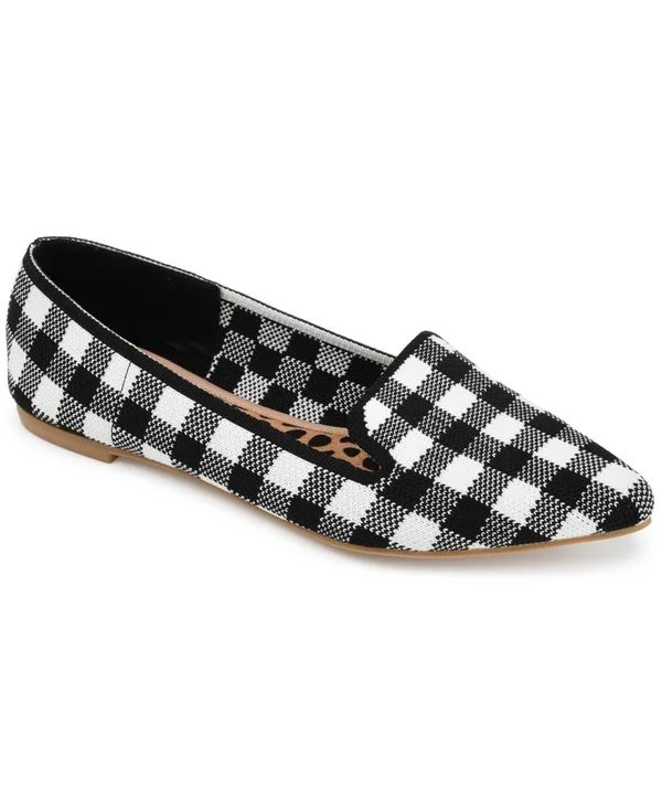 Journee Collection Women's Foam Vickie Flat - Plaid - Size 9.5M