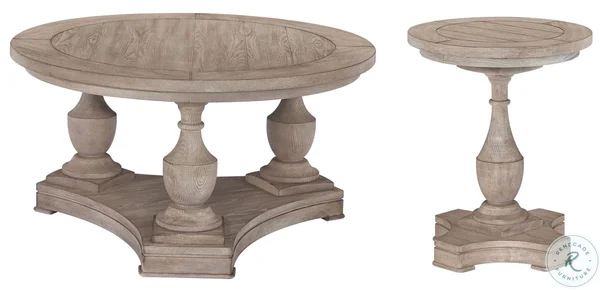 Bassett Mirror Laurel Sandy Pine Round Cocktail Table