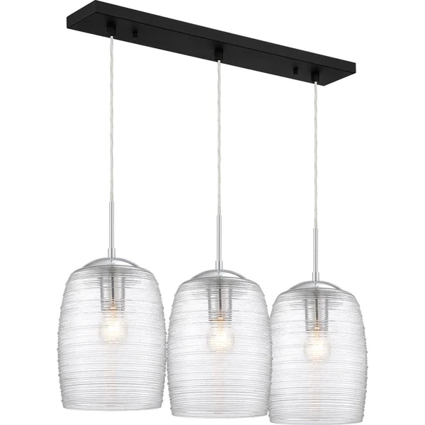 Quoizel 3 Light Realm Island Chandelier Earth Black RLM331EK