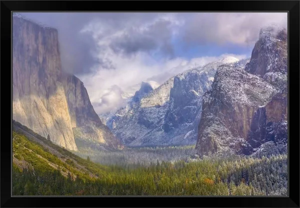 The Tunnel View Yosemite National Park, California, Black Framed Wall Art, 36x24, Great Big Canvas