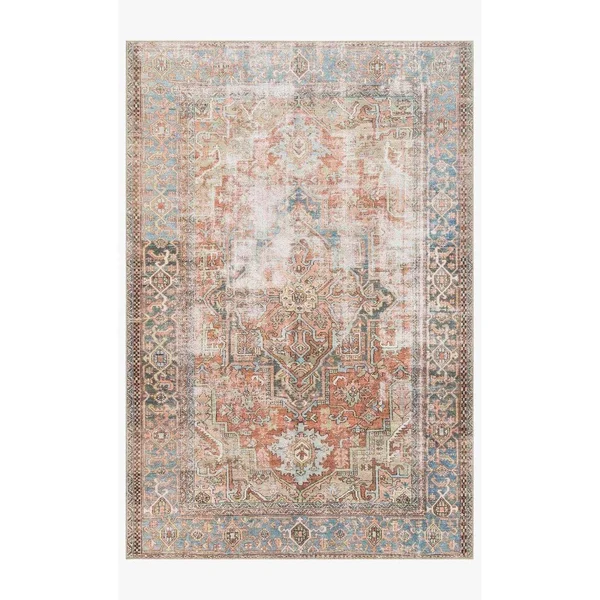 Alexander Home Tremezzina Printed Boho Distressed Rug - 2&3x22 x 3&9x22