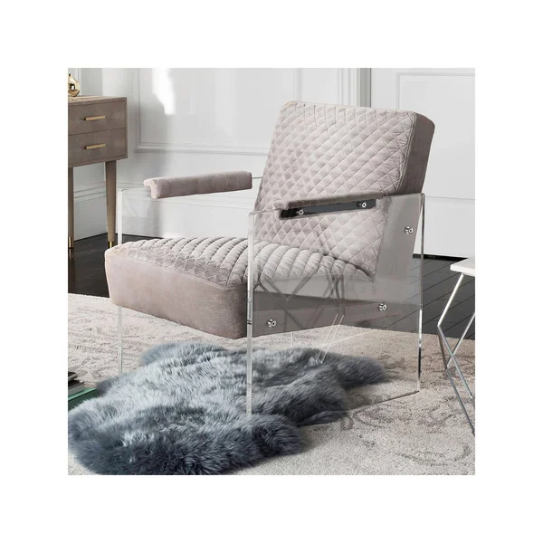 Safavieh Malena Acrylic Arm Chair - Taupe