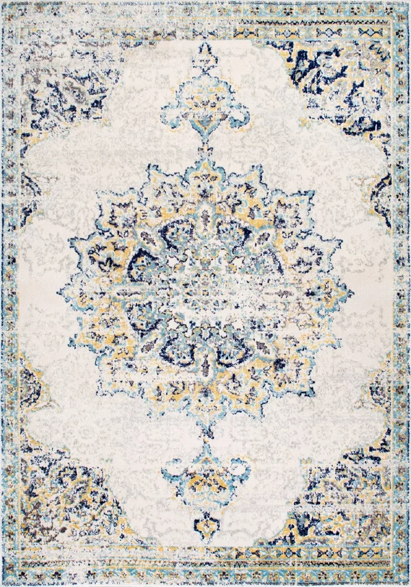 nuLOOM Leola Vintage Medallion Blue 4& x 6& Area Rug