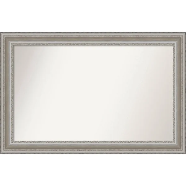 Amanti Art Medium Rectangle Antique Silver Classic Mirror (28.5 in. H x 43.5 in. W)
