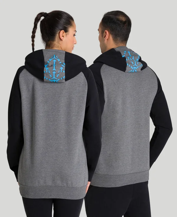 Arena Unisex Bishamon Hoodie - Dark Grey Melange/ Black - Pro Swimwear
