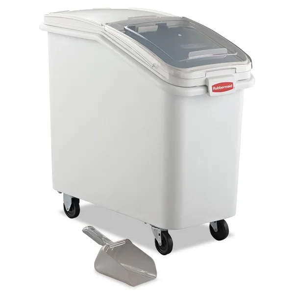 Rubbermaid 360288WHI ProSave Mobile Ingredient Bin, 26.18gal, 15 1/2W x 29 1/2d x 28H, White, Size: 500 Cup