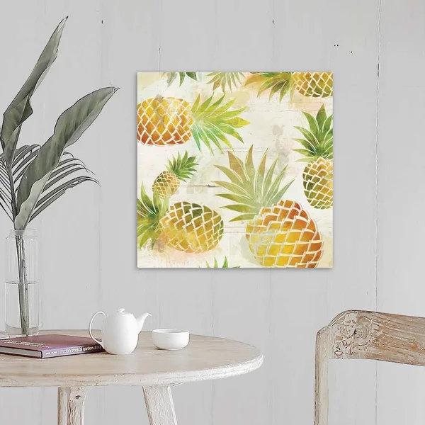 Pineapple Dance II - Large Solid-Faced Canvas Wall Art Print, Great Big Canvas