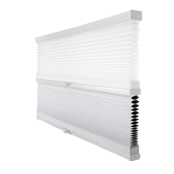 Chicology Cut-to-Width Cotton 9/16 in. Light Filtering and Privacy Cordless Cellular Shade - 68.5 in. W x 48 in. L - Cotton (Day